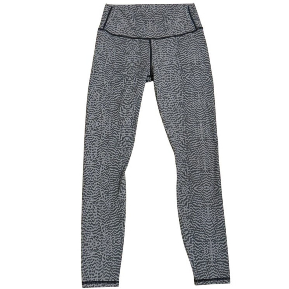 Varley Luna High Rise 7/8 Leggings Gray Nocturnal Feathers Print *No Size Tag S?